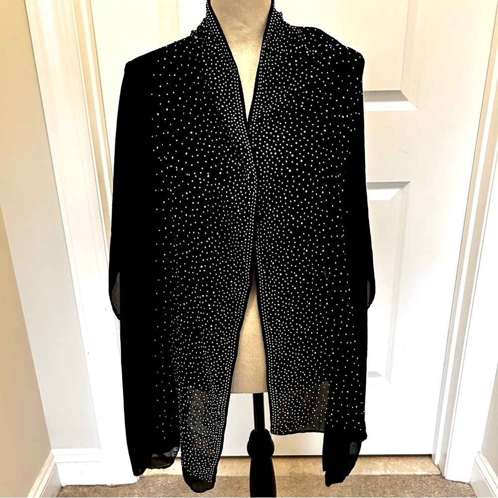 Jessica McClintock Black Studded Cape/Shawl